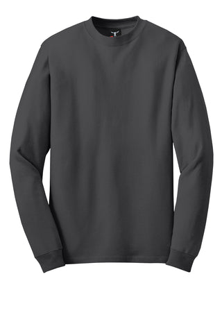 Hanes Beefy-T 100% Cotton Long Sleeve T-Shirt (Smoke Gray)
