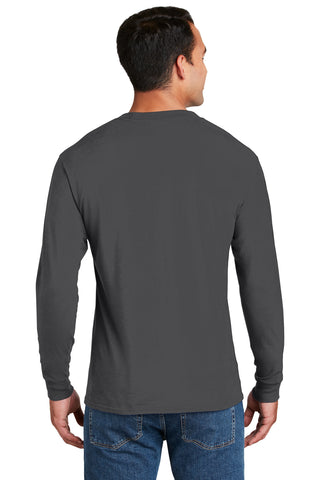 Hanes Beefy-T 100% Cotton Long Sleeve T-Shirt (Smoke Gray)