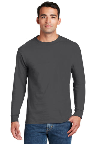 Hanes Beefy-T 100% Cotton Long Sleeve T-Shirt (Smoke Gray)