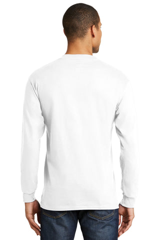 Hanes Beefy-T 100% Cotton Long Sleeve T-Shirt (White)