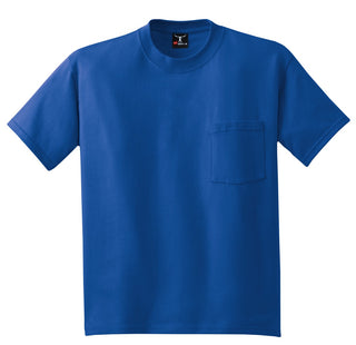 Hanes Beefy-T 100% Cotton T-Shirt with Pocket (Deep Royal)