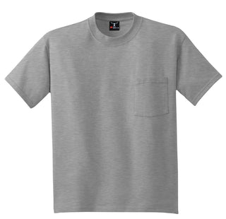 Hanes Beefy-T 100% Cotton T-Shirt with Pocket (Light Steel)