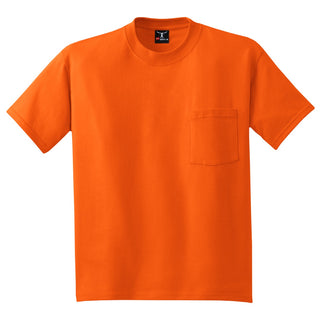 Hanes Beefy-T 100% Cotton T-Shirt with Pocket (Orange)