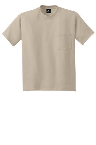 Hanes Beefy-T 100% Cotton T-Shirt with Pocket (Sand)