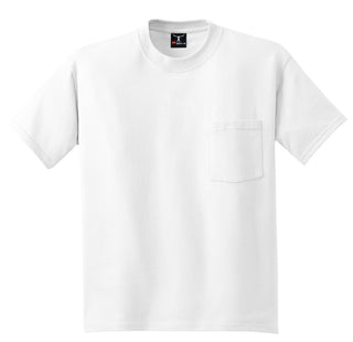 Hanes Beefy-T 100% Cotton T-Shirt with Pocket (White)