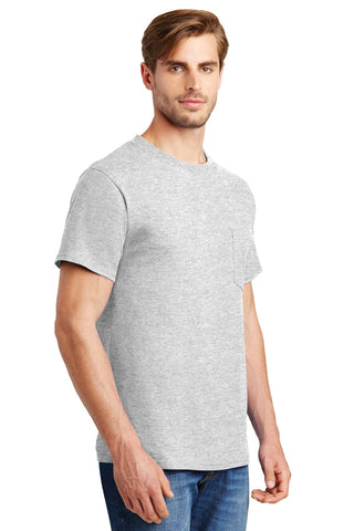 Hanes Beefy-T 100% Cotton T-Shirt with Pocket (Ash*)