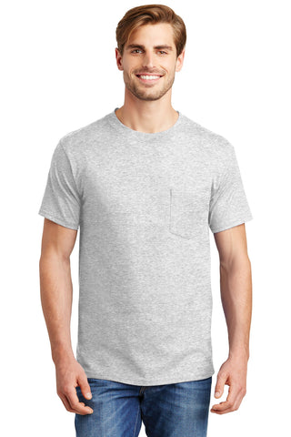 Hanes Beefy-T 100% Cotton T-Shirt with Pocket (Ash*)