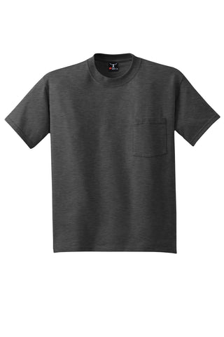 Hanes Beefy-T 100% Cotton T-Shirt with Pocket (Charcoal Heather)