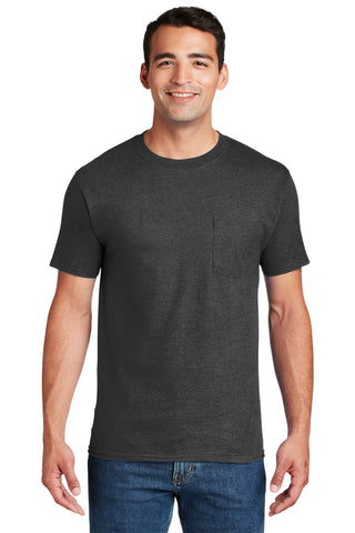 Hanes Beefy-T 100% Cotton T-Shirt with Pocket (Charcoal Heather)