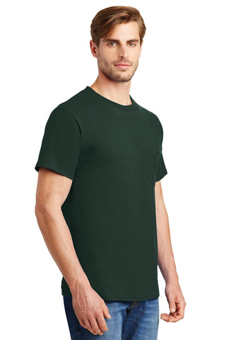 Hanes Beefy-T 100% Cotton T-Shirt with Pocket (Deep Forest)