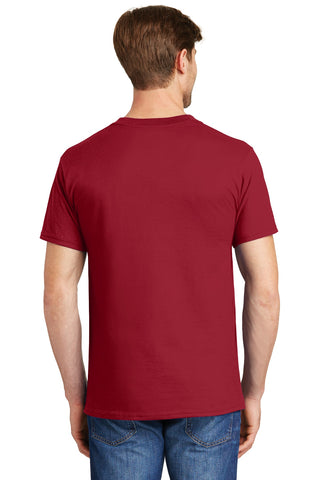 Hanes Beefy-T 100% Cotton T-Shirt with Pocket (Deep Red)