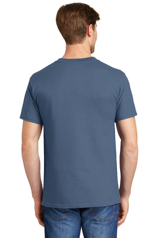 Hanes Beefy-T 100% Cotton T-Shirt with Pocket (Denim Blue)