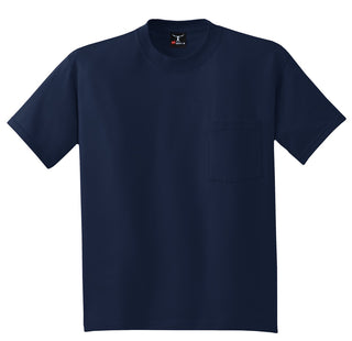 Hanes Beefy-T 100% Cotton T-Shirt with Pocket (Navy)