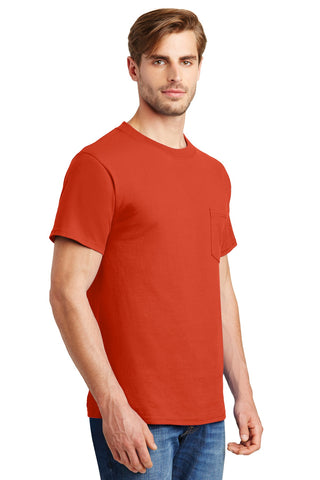 Hanes Beefy-T 100% Cotton T-Shirt with Pocket (Orange)