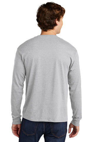 Hanes Essential-T 100% Cotton Long Sleeve T-Shirt (Ash)