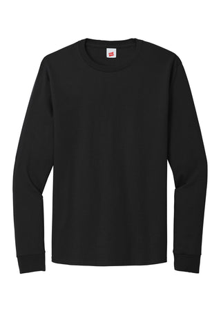 Hanes Essential-T 100% Cotton Long Sleeve T-Shirt (Black)