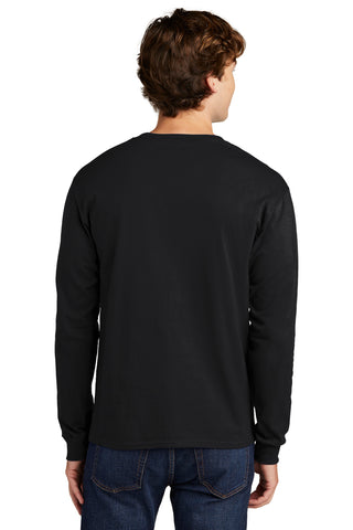 Hanes Essential-T 100% Cotton Long Sleeve T-Shirt (Black)