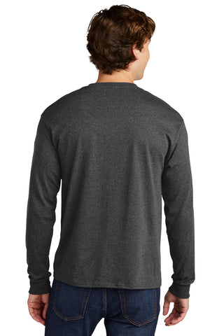Hanes Essential-T 100% Cotton Long Sleeve T-Shirt (Charcoal Heather)