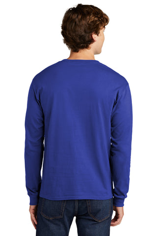 Hanes Essential-T 100% Cotton Long Sleeve T-Shirt (Deep Royal)