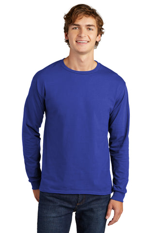 Hanes Essential-T 100% Cotton Long Sleeve T-Shirt (Deep Royal)