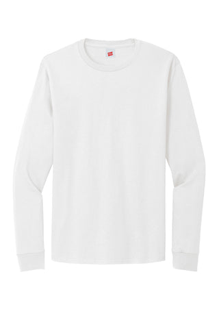 Hanes Essential-T 100% Cotton Long Sleeve T-Shirt (White)