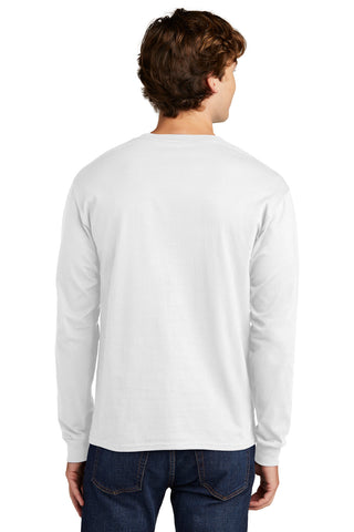 Hanes Essential-T 100% Cotton Long Sleeve T-Shirt (White)