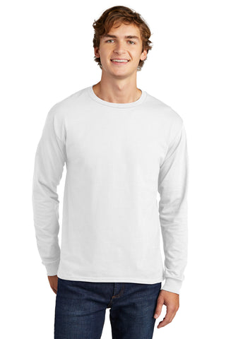 Hanes Essential-T 100% Cotton Long Sleeve T-Shirt (White)