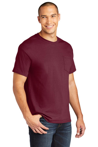 Gildan Heavy Cotton 100% Cotton Pocket T-Shirt (Maroon)