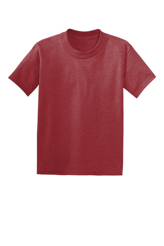 Hanes Youth EcoSmart 50/50 Cotton/Poly T-Shirt (Heather Red)