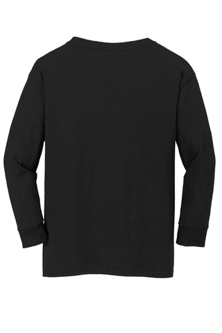 Gildan Youth Heavy Cotton 100% Cotton Long Sleeve T-Shirt (Black)