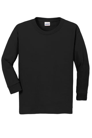 Gildan Youth Heavy Cotton 100% Cotton Long Sleeve T-Shirt (Black)