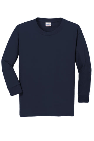 Gildan Youth Heavy Cotton 100% Cotton Long Sleeve T-Shirt (Navy)