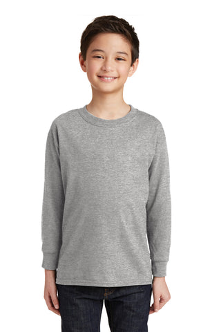 Gildan Youth Heavy Cotton 100% Cotton Long Sleeve T-Shirt (Sport Grey)