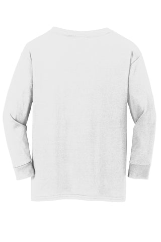 Gildan Youth Heavy Cotton 100% Cotton Long Sleeve T-Shirt (White)