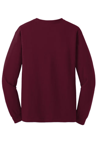 Gildan Heavy Cotton 100% Cotton Long Sleeve T-Shirt (Maroon)