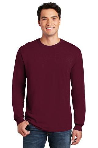 Gildan Heavy Cotton 100% Cotton Long Sleeve T-Shirt (Maroon)