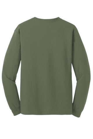 Gildan Heavy Cotton 100% Cotton Long Sleeve T-Shirt (Military Green)