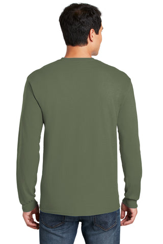 Gildan Heavy Cotton 100% Cotton Long Sleeve T-Shirt (Military Green)