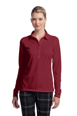 Nike Ladies Long Sleeve Dri-FIT Stretch Tech Polo (Varsity Red)