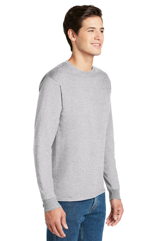 Hanes Authentic 100% Cotton Long Sleeve T-Shirt (Ash**)