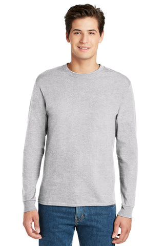 Hanes Authentic 100% Cotton Long Sleeve T-Shirt (Ash**)