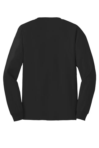 Hanes Authentic 100% Cotton Long Sleeve T-Shirt (Black)