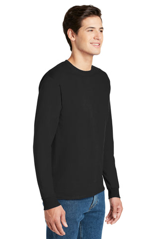 Hanes Authentic 100% Cotton Long Sleeve T-Shirt (Black)