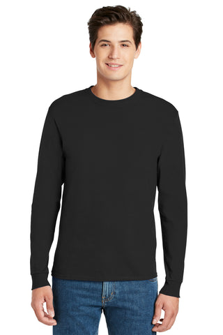 Hanes Authentic 100% Cotton Long Sleeve T-Shirt (Black)