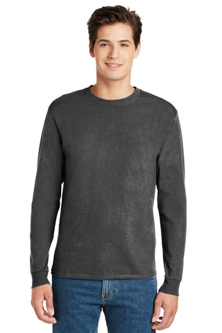 Hanes Authentic 100% Cotton Long Sleeve T-Shirt (Charcoal Heather)