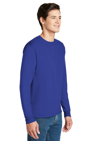 Hanes Authentic 100% Cotton Long Sleeve T-Shirt (Deep Royal)