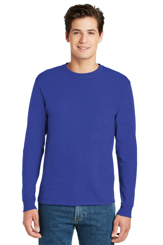 Hanes Authentic 100% Cotton Long Sleeve T-Shirt (Deep Royal)