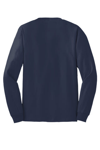 Hanes Authentic 100% Cotton Long Sleeve T-Shirt (Navy)