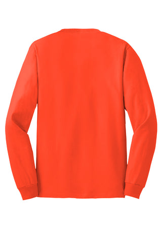 Hanes Authentic 100% Cotton Long Sleeve T-Shirt (Orange)