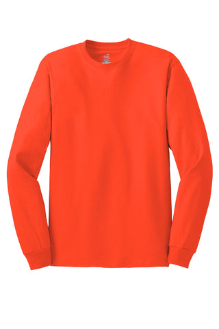 Hanes Authentic 100% Cotton Long Sleeve T-Shirt (Orange)